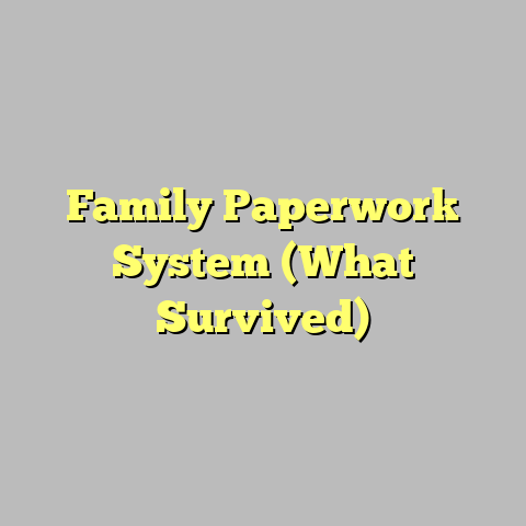 Family Paperwork System (What Survived)