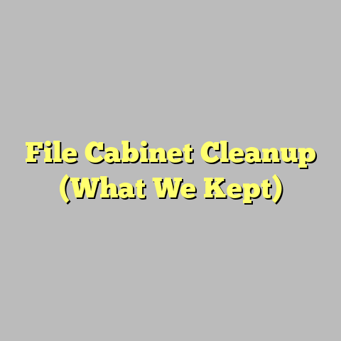 File Cabinet Cleanup (What We Kept)