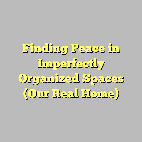 Finding Peace in Imperfectly Organized Spaces (Our Real Home)