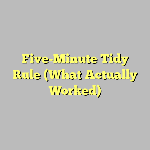 Five-Minute Tidy Rule (What Actually Worked)