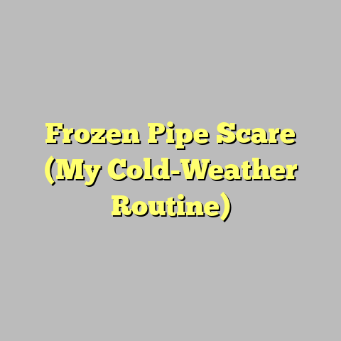Frozen Pipe Scare (My Cold-Weather Routine)