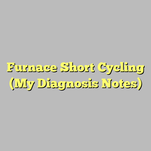 Furnace Short Cycling (My Diagnosis Notes)