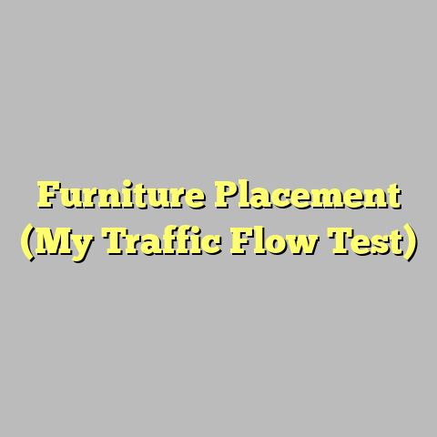 Furniture Placement (My Traffic Flow Test)