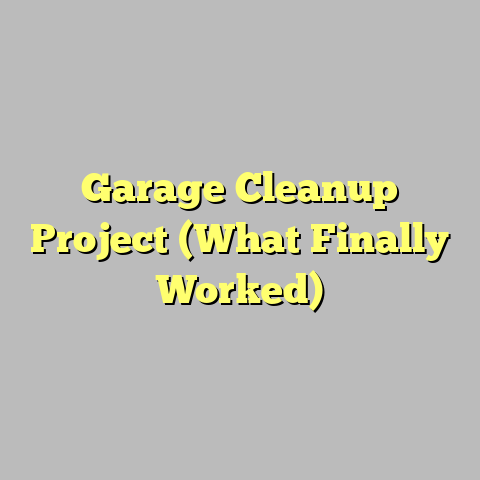 Garage Cleanup Project (What Finally Worked)