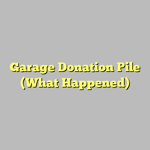Garage Donation Pile (What Happened)