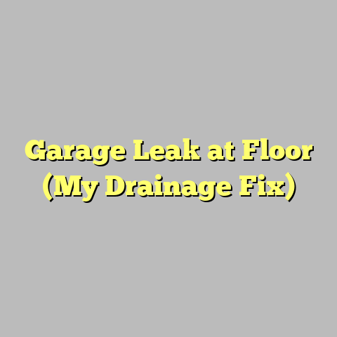 Garage Leak at Floor (My Drainage Fix)