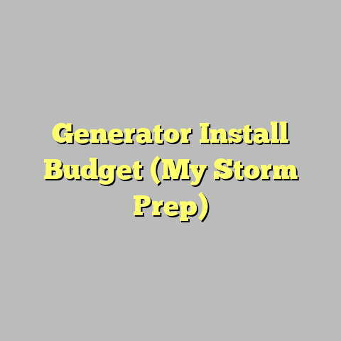 Generator Install Budget (My Storm Prep)