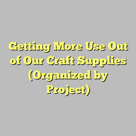 Getting More Use Out of Our Craft Supplies (Organized by Project)