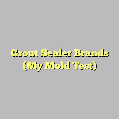 Grout Sealer Brands (My Mold Test)