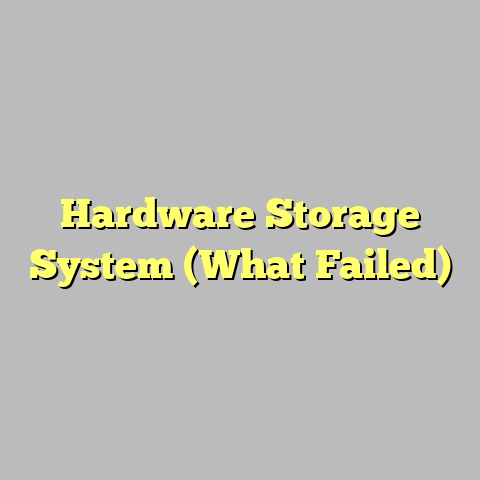 Hardware Storage System (What Failed)