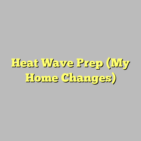 Heat Wave Prep (My Home Changes)