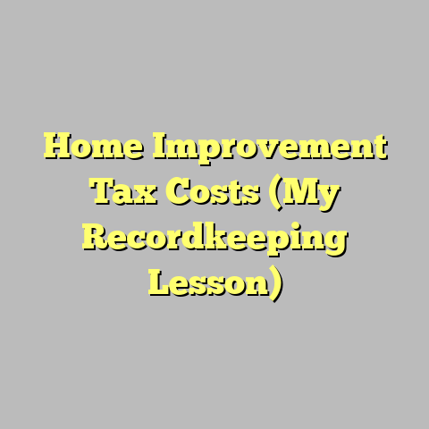 Home Improvement Tax Costs (My Recordkeeping Lesson)
