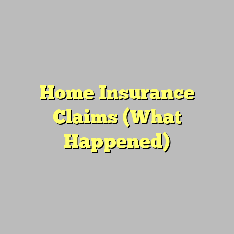 Home Insurance Claims (What Happened)