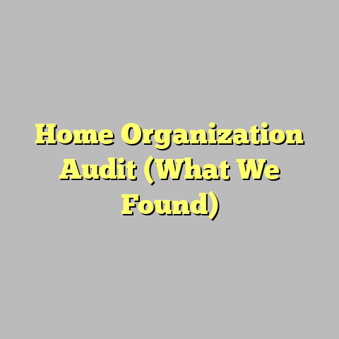 Home Organization Audit (What We Found)
