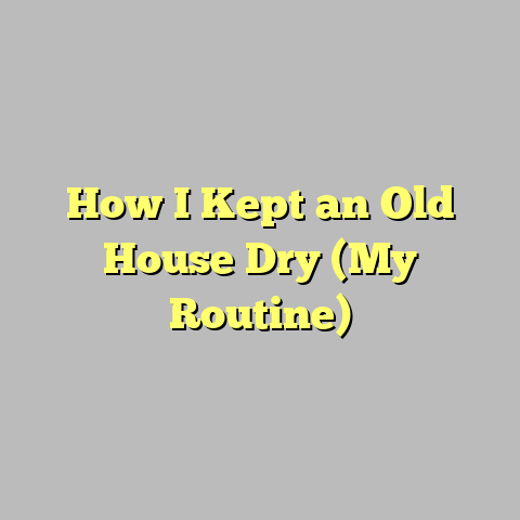 How I Kept an Old House Dry (My Routine)