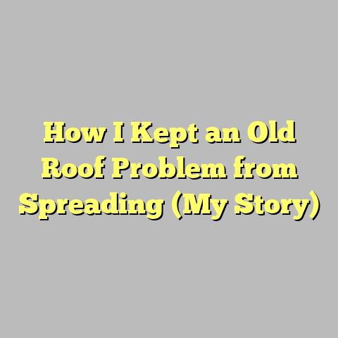 How I Kept an Old Roof Problem from Spreading (My Story)
