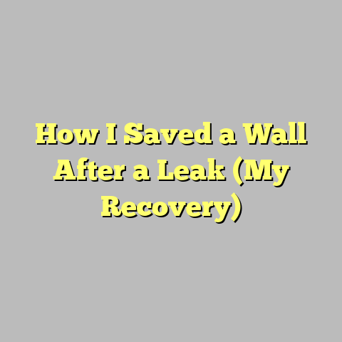 How I Saved a Wall After a Leak (My Recovery)