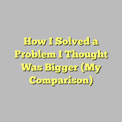 How I Solved a Problem I Thought Was Bigger (My Comparison)