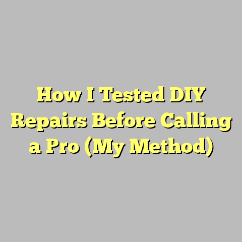 How I Tested DIY Repairs Before Calling a Pro (My Method)