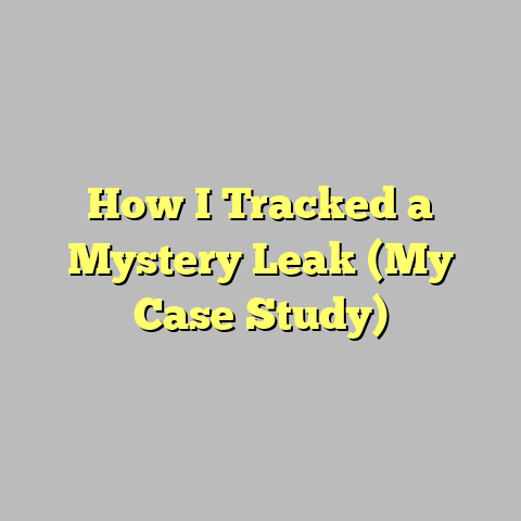 How I Tracked a Mystery Leak (My Case Study)
