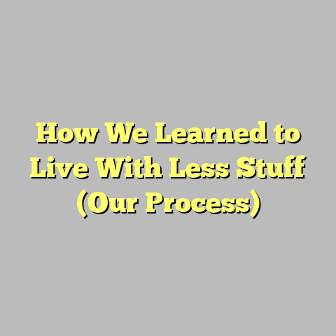 How We Learned to Live With Less Stuff (Our Process)