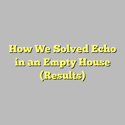 How We Solved Echo in an Empty House (Results)