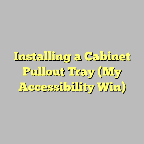 Installing a Cabinet Pullout Tray (My Accessibility Win)