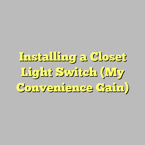 Installing a Closet Light Switch (My Convenience Gain)