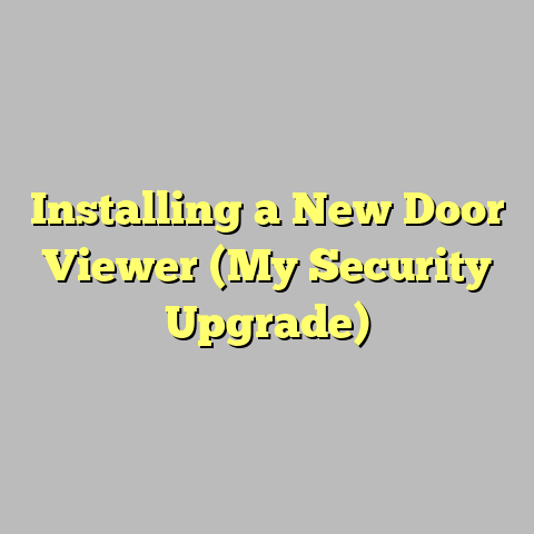 Installing a New Door Viewer (My Security Upgrade)