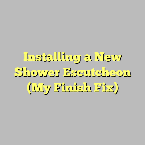 Installing a New Shower Escutcheon (My Finish Fix)