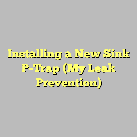 Installing a New Sink P-Trap (My Leak Prevention)