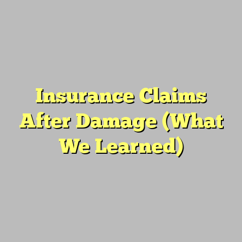 Insurance Claims After Damage (What We Learned)
