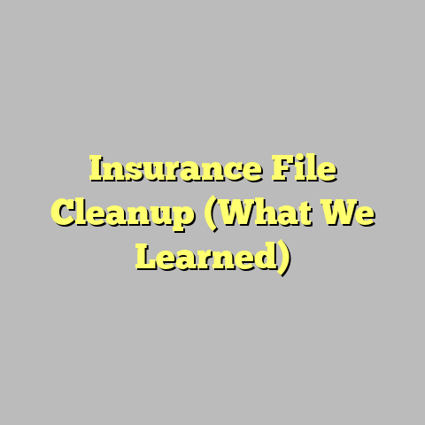 Insurance File Cleanup (What We Learned)