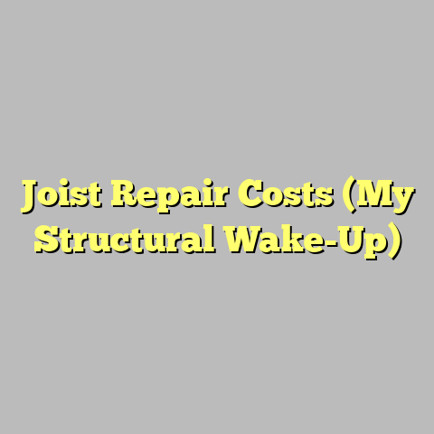 Joist Repair Costs (My Structural Wake-Up)