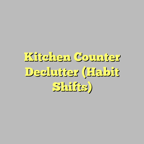 Kitchen Counter Declutter (Habit Shifts)