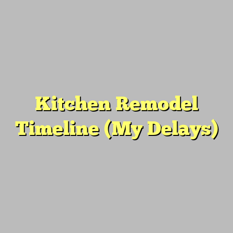 Kitchen Remodel Timeline (My Delays)