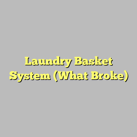 Laundry Basket System (What Broke)