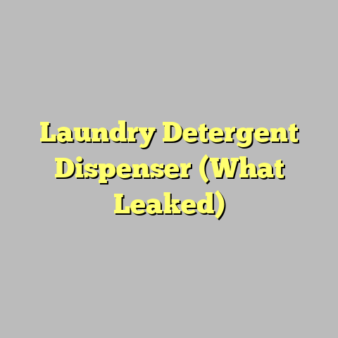 Laundry Detergent Dispenser (What Leaked)