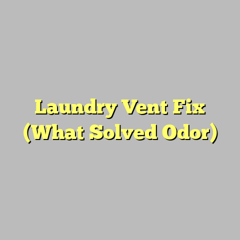 Laundry Vent Fix (What Solved Odor)