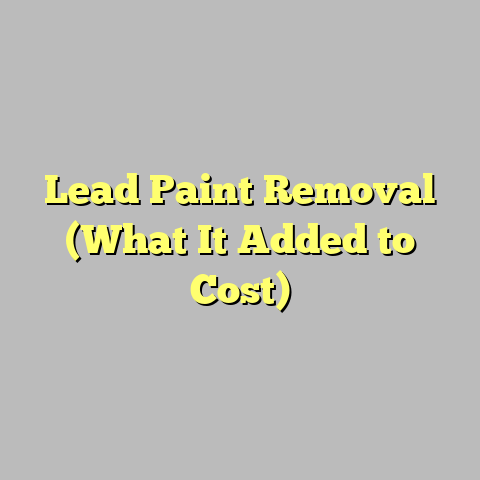 Lead Paint Removal (What It Added to Cost)
