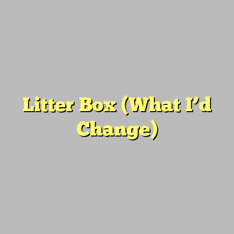 Litter Box (What I’d Change)