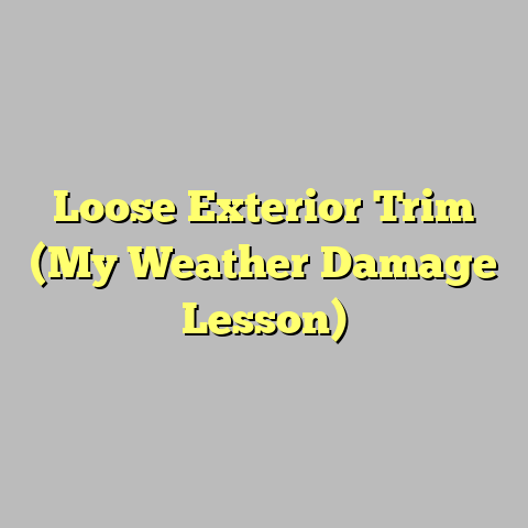 Loose Exterior Trim (My Weather Damage Lesson)