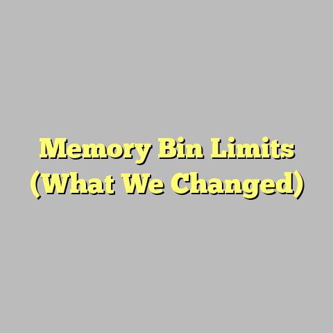 Memory Bin Limits (What We Changed)