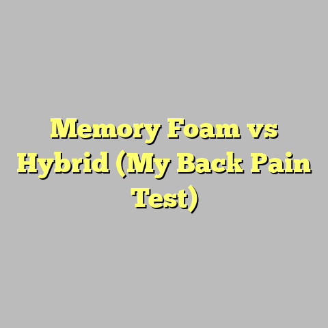 Memory Foam vs Hybrid (My Back Pain Test)