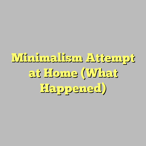 Minimalism Attempt at Home (What Happened)