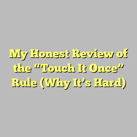 My Honest Review of the “Touch It Once” Rule (Why It’s Hard)