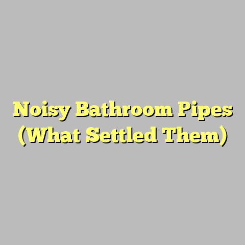 Noisy Bathroom Pipes (What Settled Them)
