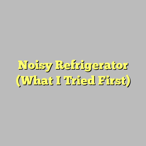 Noisy Refrigerator (What I Tried First)