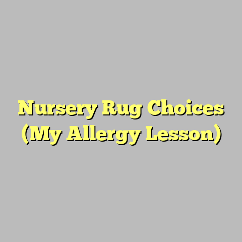 Nursery Rug Choices (My Allergy Lesson)