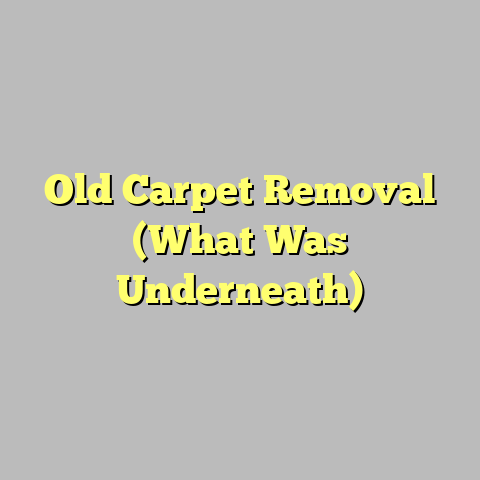 Old Carpet Removal (What Was Underneath)
